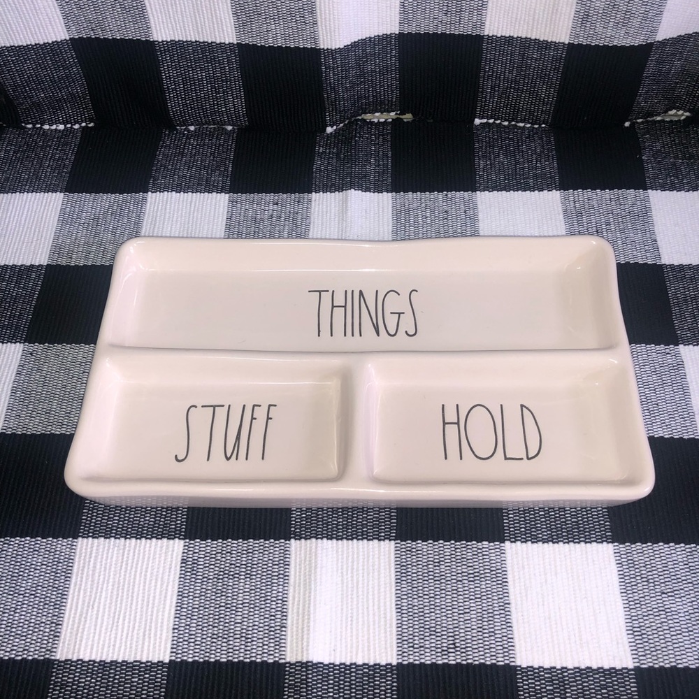 Rae Dunn Organizing Tray “THINGS” “STUFF” “HOLD” Large Letter